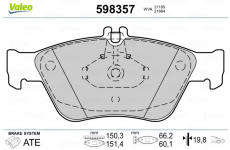 Sada brzdových platničiek kotúčovej brzdy VALEO 598357