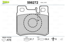 Sada brzdových platničiek kotúčovej brzdy VALEO 598272