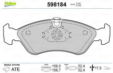 Sada brzdových platničiek kotúčovej brzdy VALEO 598184