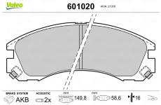 Sada brzdových destiček, kotoučová brzda VALEO 601020