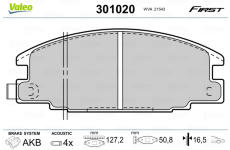Sada brzdových platničiek kotúčovej brzdy VALEO 301020