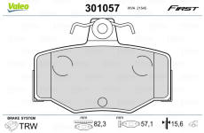Sada brzdových destiček, kotoučová brzda VALEO 301057