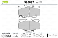 Sada brzdových platničiek kotúčovej brzdy VALEO 598897