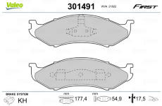 Sada brzdových platničiek kotúčovej brzdy VALEO 301491