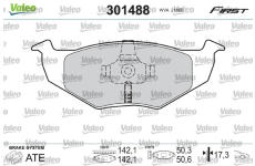 Sada brzdových platničiek kotúčovej brzdy VALEO 301488