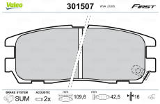 Sada brzdových destiček, kotoučová brzda VALEO 301507