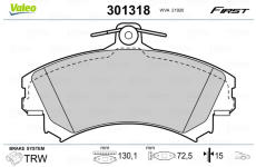 Sada brzdových platničiek kotúčovej brzdy VALEO 301318