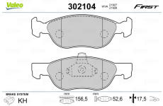 Sada brzdových platničiek kotúčovej brzdy VALEO 302104