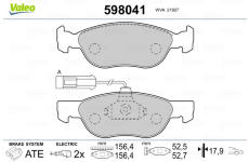 Sada brzdových destiček, kotoučová brzda VALEO 598041
