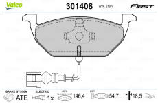 Sada brzdových platničiek kotúčovej brzdy VALEO 301408