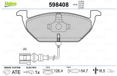 Sada brzdových platničiek kotúčovej brzdy VALEO 598408