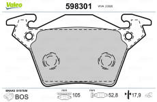 Sada brzdových platničiek kotúčovej brzdy VALEO 598301