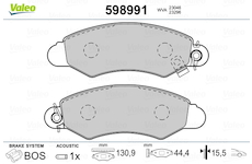 Sada brzdových destiček, kotoučová brzda VALEO 598991