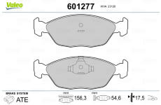Sada brzdových destiček, kotoučová brzda VALEO 601277