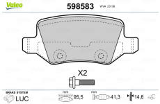 Sada brzdových platničiek kotúčovej brzdy VALEO 598583