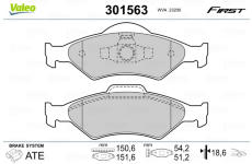 Sada brzdových platničiek kotúčovej brzdy VALEO 301563