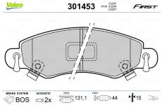 Sada brzdových platničiek kotúčovej brzdy VALEO 301453