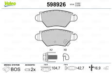 Sada brzdových platničiek kotúčovej brzdy VALEO 598926