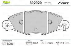 Sada brzdových platničiek kotúčovej brzdy VALEO 302020