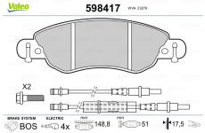 Sada brzdových destiček, kotoučová brzda VALEO 598417