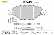 Sada brzdových platničiek kotúčovej brzdy VALEO 598419