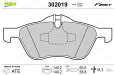 Sada brzdových destiček, kotoučová brzda VALEO 302019