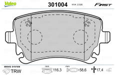 Sada brzdových platničiek kotúčovej brzdy VALEO 301004