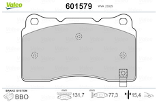 Sada brzdových destiček, kotoučová brzda VALEO 601579