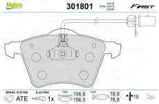 Sada brzdových platničiek kotúčovej brzdy VALEO 301801