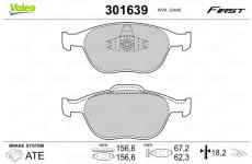 Sada brzdových platničiek kotúčovej brzdy VALEO 301639