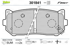 Sada brzdových platničiek kotúčovej brzdy VALEO 301841