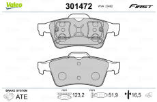 Sada brzdových platničiek kotúčovej brzdy VALEO 301472