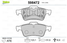 Sada brzdových destiček, kotoučová brzda VALEO 598472