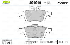 Sada brzdových platničiek kotúčovej brzdy VALEO 301019