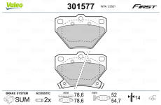 Sada brzdových platničiek kotúčovej brzdy VALEO 301577