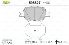 Sada brzdových platničiek kotúčovej brzdy VALEO 598827