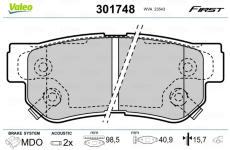 Sada brzdových platničiek kotúčovej brzdy VALEO 301748