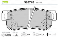 Sada brzdových platničiek kotúčovej brzdy VALEO 598748