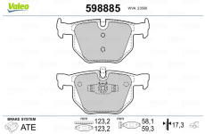 Sada brzdových destiček, kotoučová brzda VALEO 598885