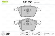 Sada brzdových destiček, kotoučová brzda VALEO 601030