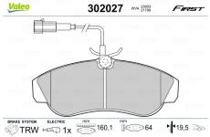 Sada brzdových platničiek kotúčovej brzdy VALEO 302027