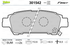Sada brzdových platničiek kotúčovej brzdy VALEO 301542