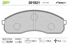 Sada brzdových platničiek kotúčovej brzdy VALEO 301821
