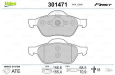 Sada brzdových platničiek kotúčovej brzdy VALEO 301471