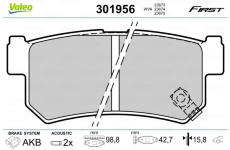 Sada brzdových platničiek kotúčovej brzdy VALEO 301956