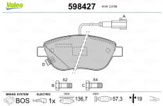 Sada brzdových platničiek kotúčovej brzdy VALEO 598427