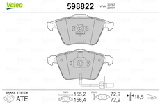 Sada brzdových platničiek kotúčovej brzdy VALEO 598822