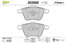 Sada brzdových destiček, kotoučová brzda VALEO 302068