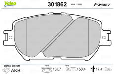 Sada brzdových destiček, kotoučová brzda VALEO 301862