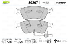 Sada brzdových platničiek kotúčovej brzdy VALEO 302071